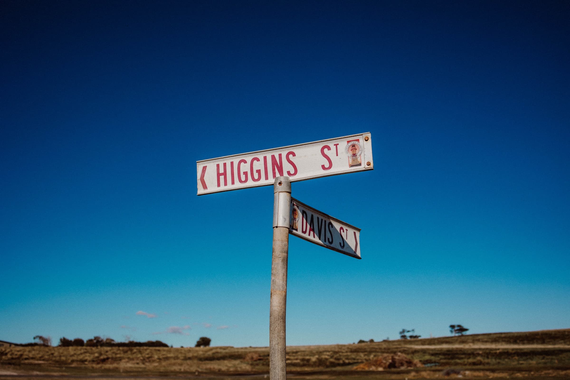 The Higgins Street sign