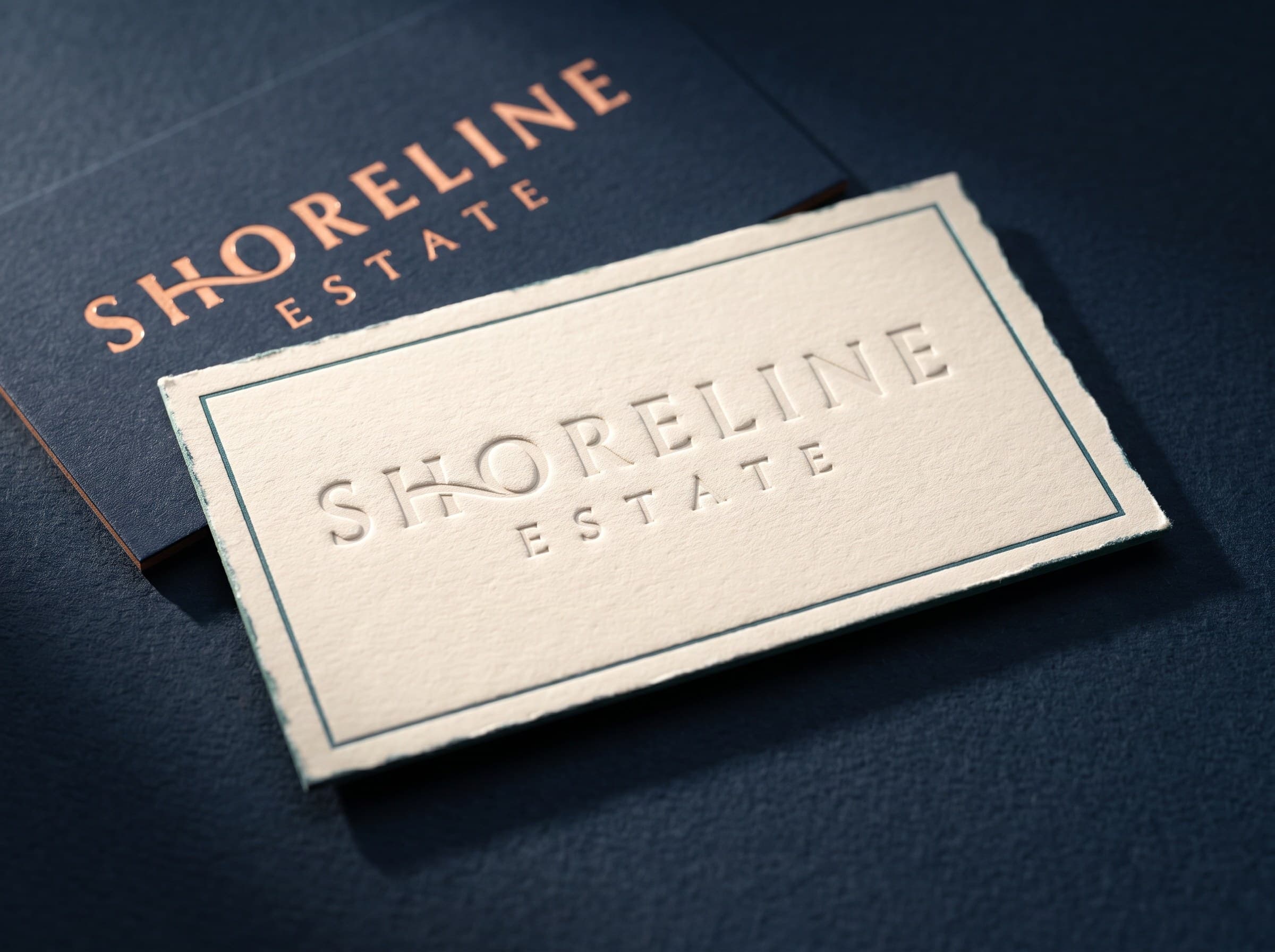 Blind-debossed business cards
